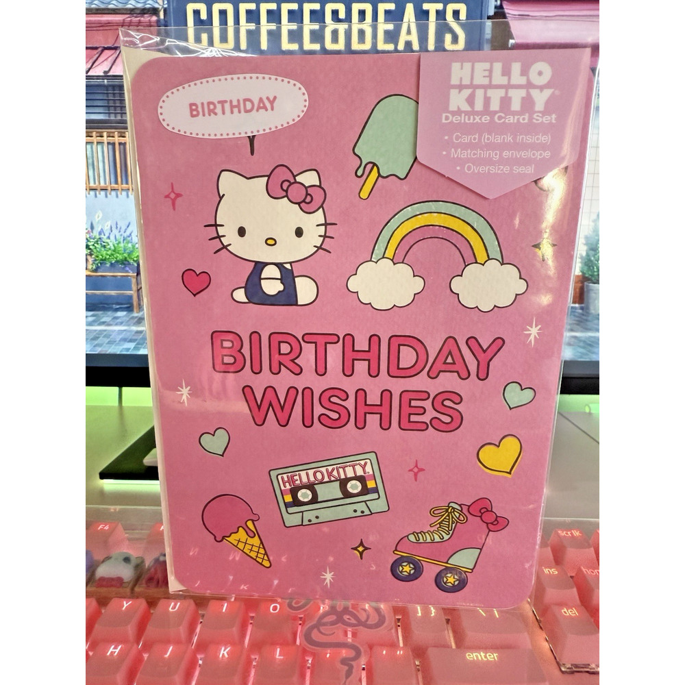 Hello Kitty Happy Birthday Card Set Matching Envelope Oversize Seal 2023 Sanrio